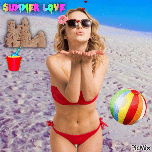 Summer Love (my 2,630th PicMix) - Free animated GIF