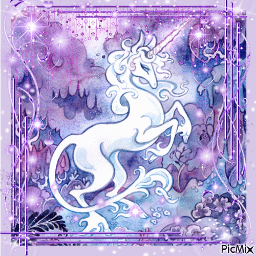 The last unicorn (purple) - Бесплатный анимированный гифка