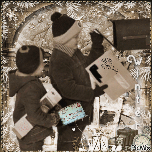Vintage : The Letter to Santaclaus - 免费动画 GIF