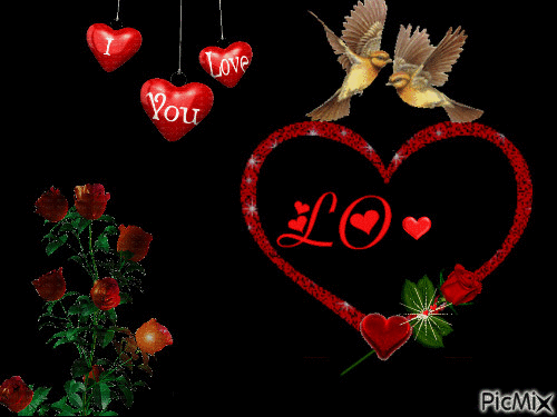 heart bird roses love - Zdarma animovaný GIF