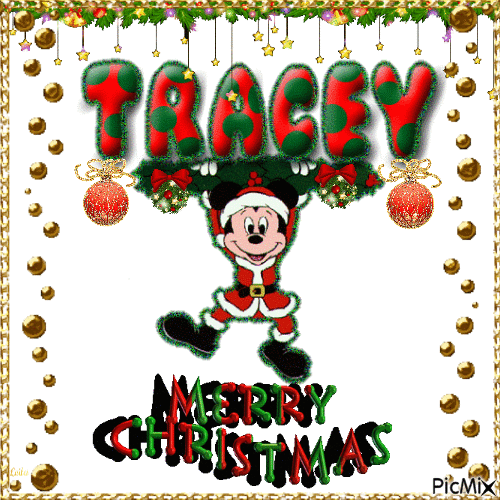Tracey, Merry Christmas - Gratis animerad GIF