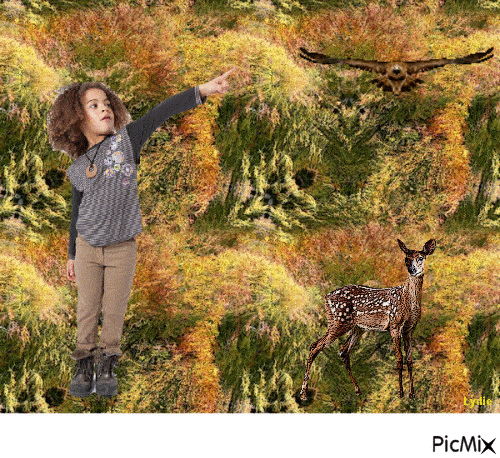 L'enfant dans la forêt - Ingyenes animált GIF