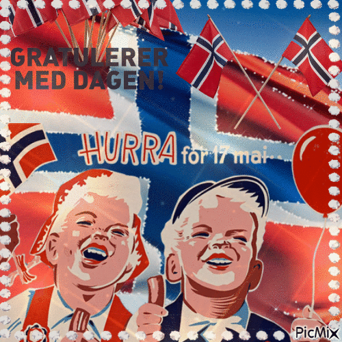 Norwegischer Unabhängigkeitstag 17. Mai. - Nemokamas animacinis gif