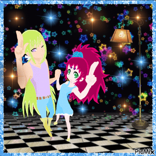 Aquarius Tokisada and Raki*!!! - Free animated GIF