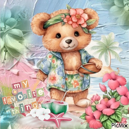 Teddy bear summer - 無料png