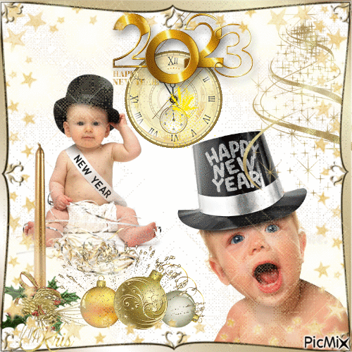 Bébés de la nouvelle année - GIF เคลื่อนไหวฟรี