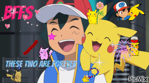 Ash and pikachu :) - Бесплатный анимированный гифка