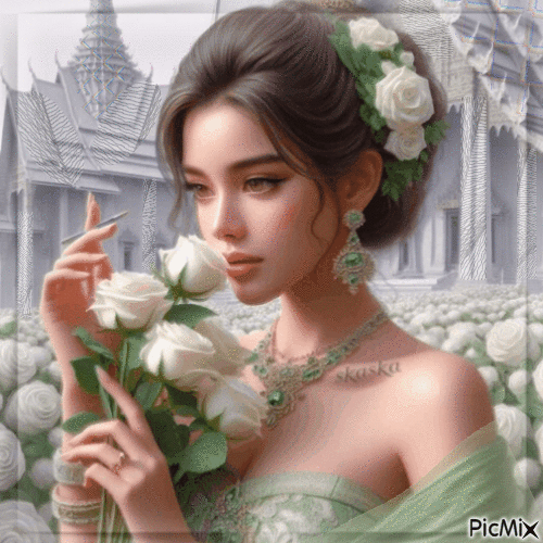 Белые Розы - 免费动画 GIF