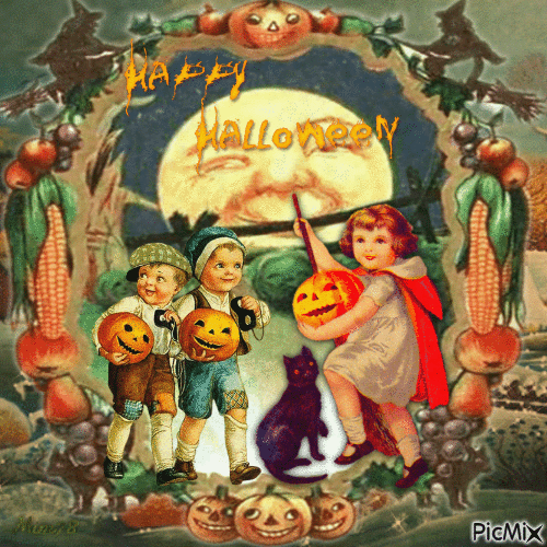 Halloween - Vintage - Animovaný GIF zadarmo