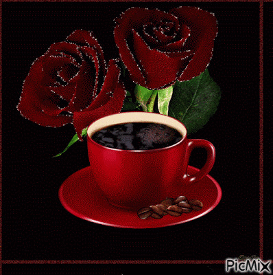 Caffè Con Rosa - GIF animé gratuit