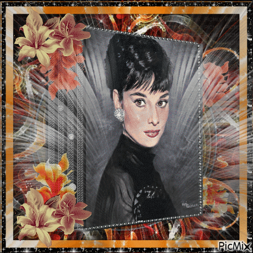 Audrey Hepburn, Actrice Britannique - Gratis animerad GIF