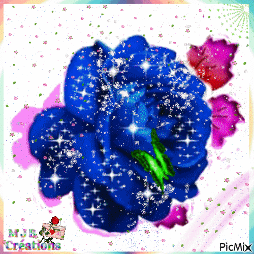 ..Fleur et papillon .. M J B Créations - 無料のアニメーション GIF