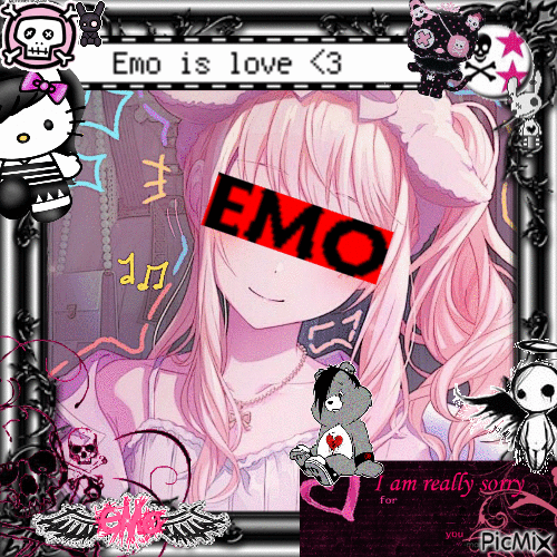 mizukio is emo - Бесплатный анимированный гифка