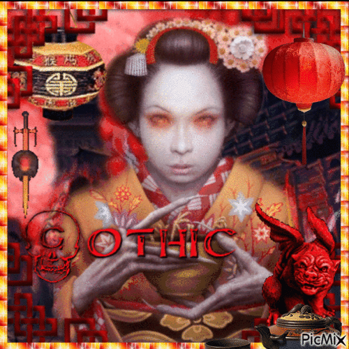 Goth Geisha - 無料のアニメーション GIF