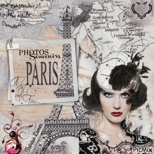 montage pour me  souvenir de Paris - Animovaný GIF zadarmo