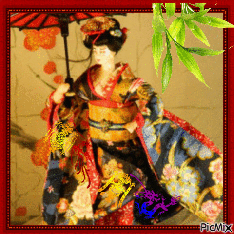 Geisha en porcelaine - Δωρεάν κινούμενο GIF