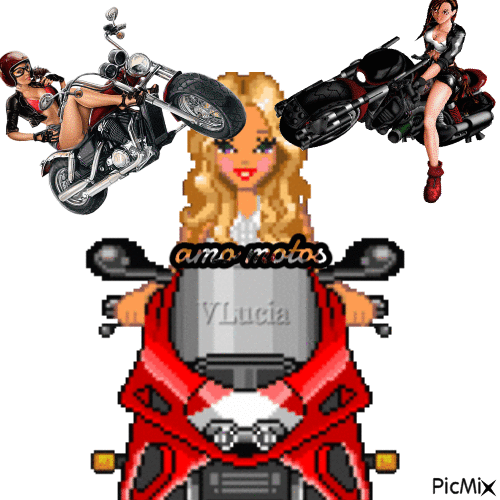 amo motos - GIF animado grátis
