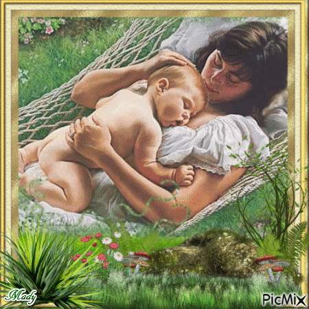 Maman et son bébé - Ilmainen animoitu GIF
