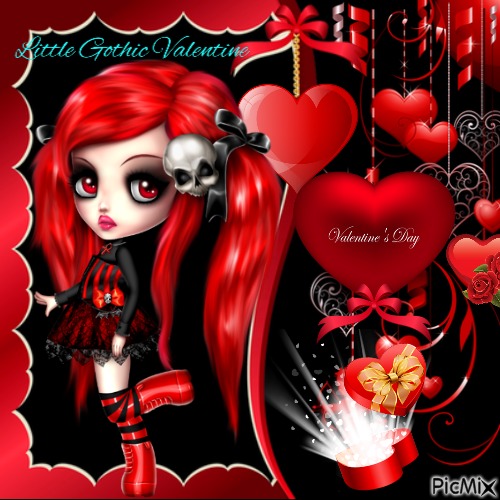 Little Gothic Valentine -  Doll - PNG gratuit