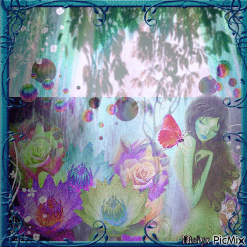 under the water of a waterfall - GIF animé gratuit