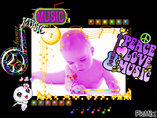 Peace Love Music - Besplatni animirani GIF