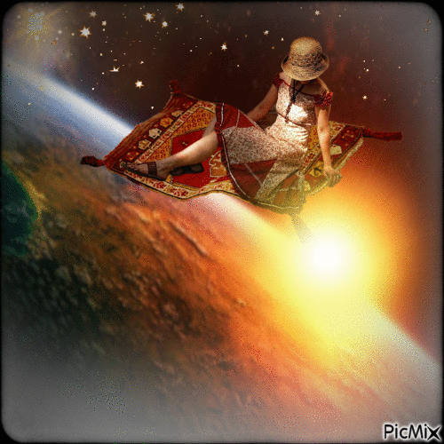 Carpet Riding The Universe - Bezmaksas animēts GIF