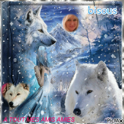 moi et le loup blanc - Darmowy animowany GIF