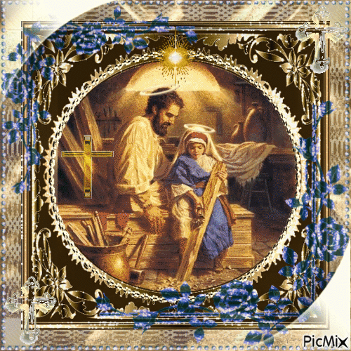 Saint-Joseph & l'Enfant Jésus - Gratis animerad GIF