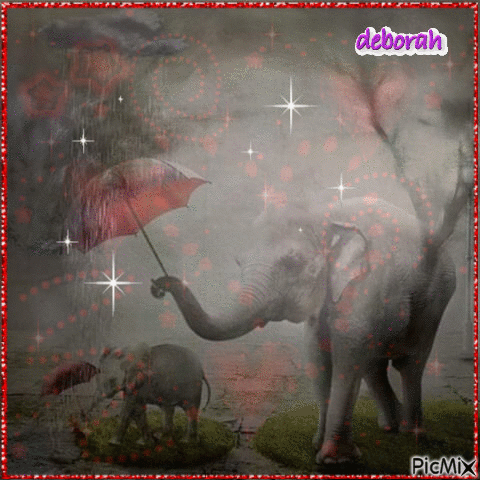 Sweet  Elephant Momma's Love - Free animated GIF