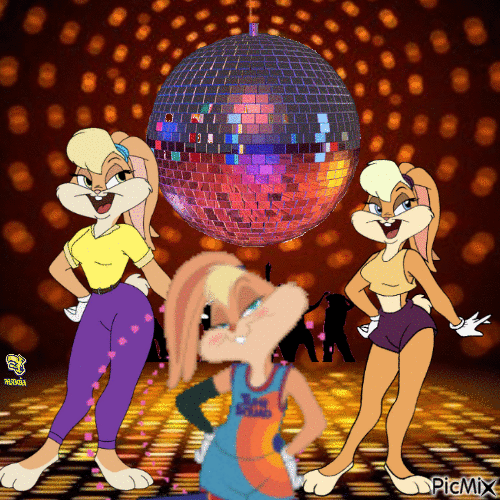 Lola Bunny - Disco basketball - GIF animado grátis