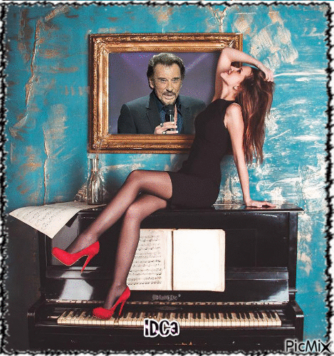 Johnny la femme et le piano - Δωρεάν κινούμενο GIF