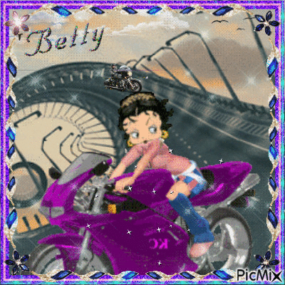 Betty biker. - Zdarma animovaný GIF