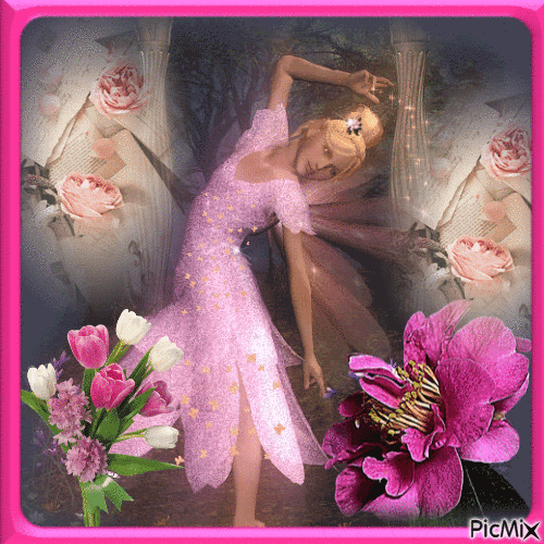 Spring Fairy - Halvány rózsaszín tónusok - Free animated GIF