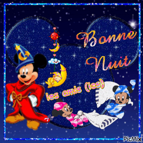 Mickey bonne nuit - Zdarma animovaný GIF