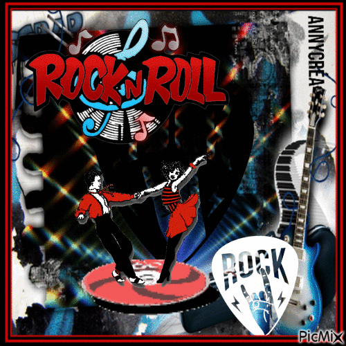Rock'n'Roll Sign - Free animated GIF