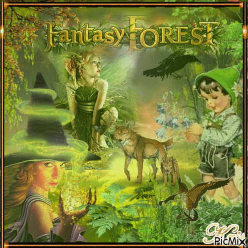 Fantasy forest🌹🌼 - Free animated GIF