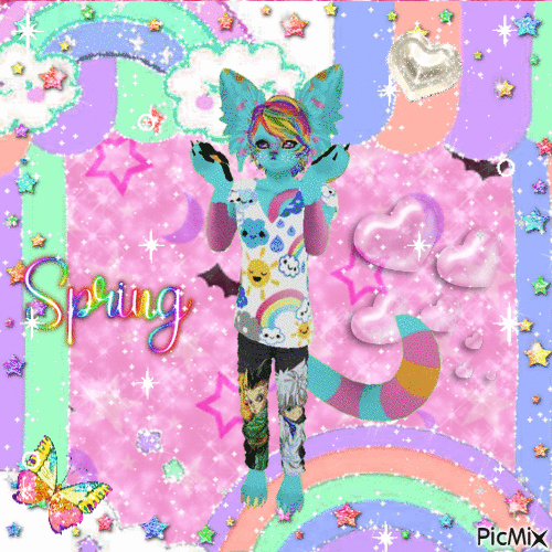 🦋 Pastel kawaii catboy 🌈 - 無料のアニメーション GIF