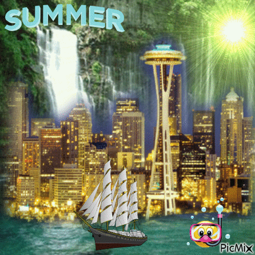 Summer Seattle - Gratis geanimeerde GIF