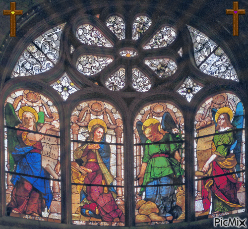 Les vitraux de l’ Église Saint-Eustache Paris - GIF animate gratis