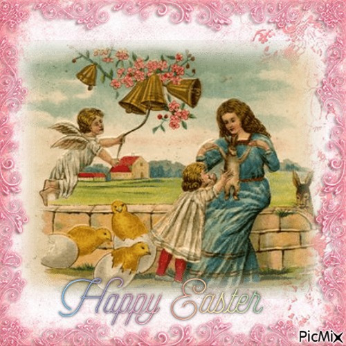 Happy Easter Vintage - png gratuito