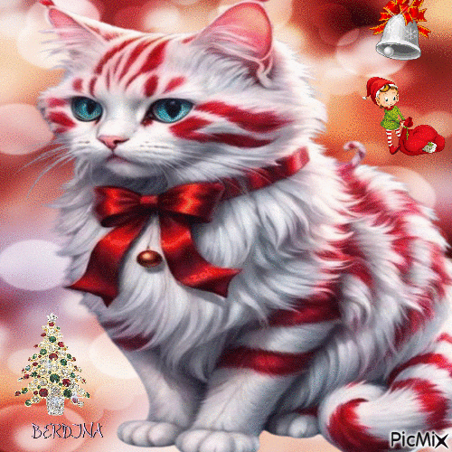 ADORABLE CHRISTMAS  KITTY - GIF animé gratuit