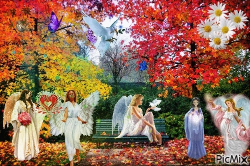The autumn angels - Free animated GIF