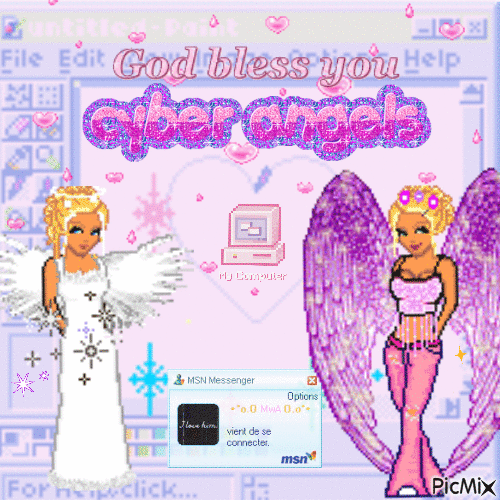 god bless you, cyber angels! - Безплатен анимиран GIF