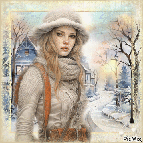 Schönheit im Winter in Pastell - GIF เคลื่อนไหวฟรี