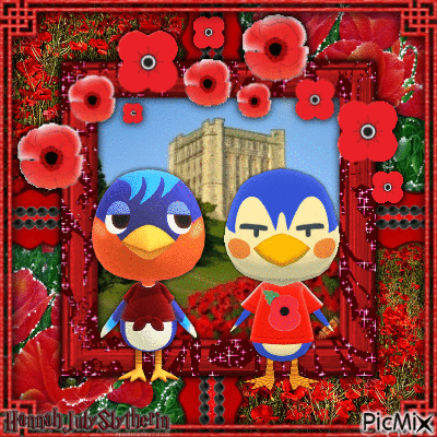 {=}Robin & Ace with Poppies{=} - Darmowy animowany GIF
