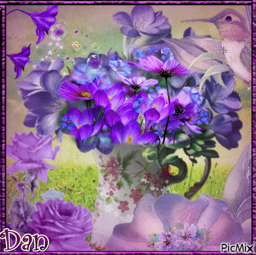 Fleurs nuances de violets 💙🌺 - GIF animasi gratis