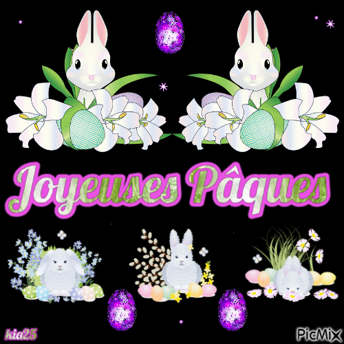 lapins de Pâques - Бесплатный анимированный гифка