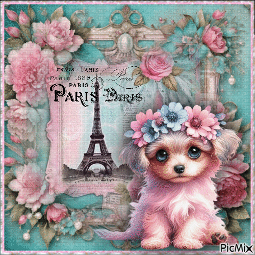 Cagnolino a Parigi - GIF animado gratis