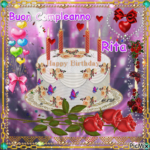 Buon Compleanno Rita - 免费动画 GIF