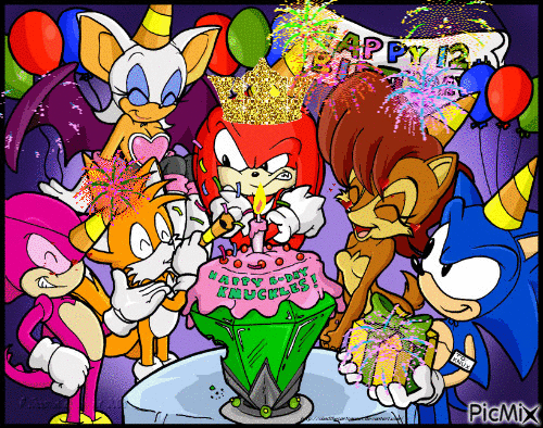 knuckles's birthday - Free animated GIF